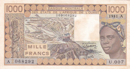 West African States, 1.000 Francs, 1981, AUNC, p107Ac
AUNC
"A'' Ivory Coast, Stained
Estimate: $15-30