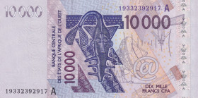 West African States, 10.000 Francs, 2019, UNC, p118A
UNC
"A" for Cote d' Ivoire
Estimate: $25-50