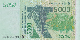 West African States, 5.000 Francs, 2020, UNC(-), p417D
UNC(-)
D'' Mali
Estimate: $15-30