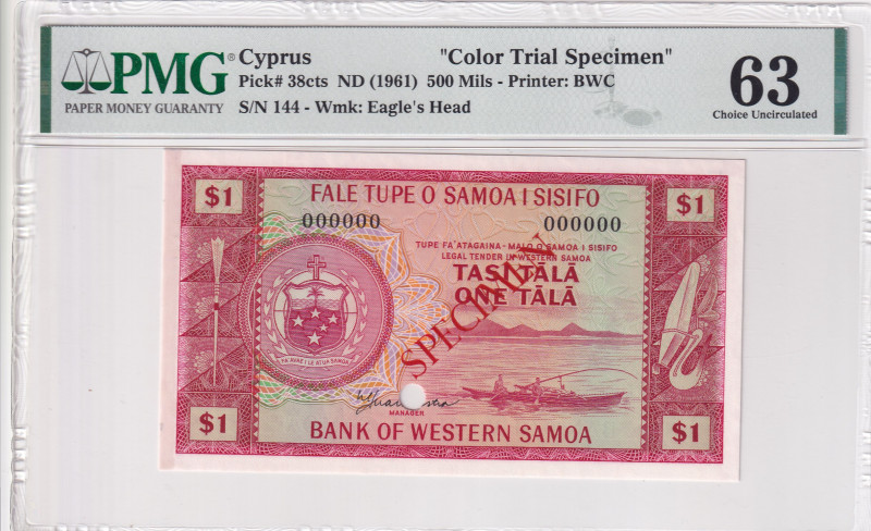 Western Samoa, 1 Tala, 1967, UNC, p16bcts, SPECIMEN
UNC
There is an error in t...