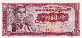 Yugoslavia, 100 Dinara, 1963, UNC, p73s, SPECIMEN
UNC
Estimate: $40-80