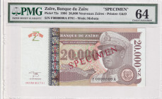Zaire, 20.000 Nouveaux Zaires, 1996, UNC, p72s
UNC
PMG 64
Estimate: $30-60