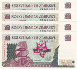 Zimbabwe, 10 Dollars, 1997, UNC, p6a, (Total 4 banknotes)
UNC
Estimate: $15-30