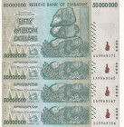 Zimbabwe, 50 Million Dollars, 2008, UNC, p79, (Total 4 banknotes)
UNC
Estimate: $15-30