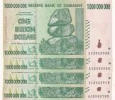 Zimbabwe, 1 Billion Dollars, 2008, UNC, p83, (Total 4 banknotes)
UNC
Estimate: $15-30