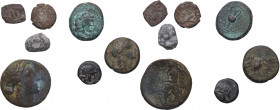 Grecia Antigua. Diferentes periodos:. Lote 7 Monedas. Pérgamo. AE15. Ae. 2,91 g. Cabeza de Atenea con casco ornamentado con estrella   /Búho de cara c...