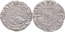 1546. Carlos I (1516-1556). Borgoña. Besancon. Ag. 0,77 g. Brillo Original . MBC+. Est.70.