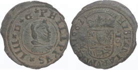 1663. Felipe IV (1621-1665). Coruña. 16 maravedís. R. A&C 1245. Ve. 3,93 g Atractiva. MBC+. Est.50.