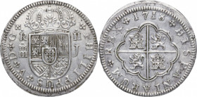 1718. Felipe V (1700-1746). Segovia. 2 Reales. J. A&C 945. Ag. 5,12 g. EBC+. Est.250.