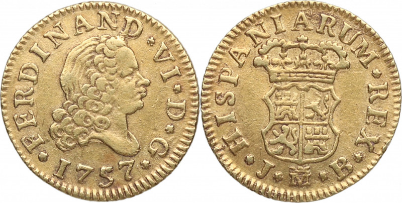 1757. Fernando VI (1746-1759). Madrid. 1/2 Escudo. JB. A&C 561. Ag. 1,79 g. EBC+...