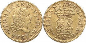 1757. Fernando VI (1746-1759). Madrid. 1/2 Escudo. JB. A&C 561. Ag. 1,79 g. EBC+. Est.300.