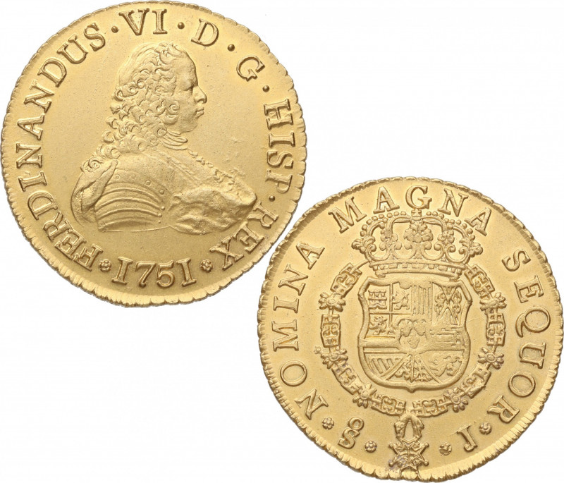 1751. Fernando VI (1746-1759). Santiago. 8 Escudos. 27,04 g. Bella. Brillo origi...