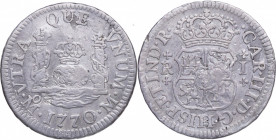 1770. Carlos III (1759-1788). Mexico. 1 Real Columnario. M. Ag. 3,16 g. MBC+. Est.70.