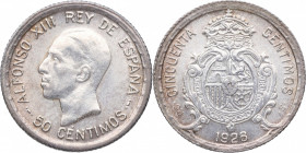 1926. Alfonso XIII (1886-1931). 50 Céntimos. Ag. 2,49 g. Brillo original. SC. Est.35.