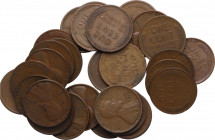 1909 a 1974. Estados Unidos. Lote 30 monedas 1 Centavo (Lincoln cent).. KM.201. Muchas de las monedas de los años 20s y 30s. . BC+ a MBC+. Est.40.