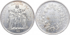 1967. Francia. 10 francos. Ag. 25,05 g. SC. Est.30.