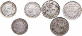 1859, 1871, 1878. Gran Bretaña. (Lote de 3 monedas) 1 penny. KM#727. Ag. Victoria. Procedente de set Maundy. EBC a EBC+. Est.250.