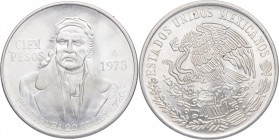 1978. México. 100 Pesos. Ag. 27,86 g. SC. Est.25.