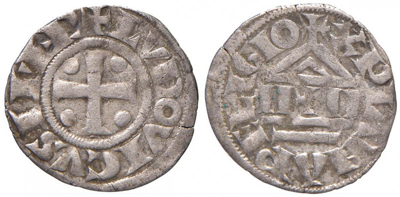 Ludovico II (855-875) - Denaro di stampo largo - MIR 10 RR 1,09 grammi. Tosato....