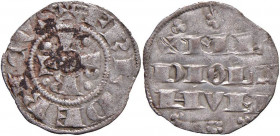 Monetazione comunale - A nome dell'Imperatore Federico (1240-1310) - Denaro imperiale piano - MIR 60 R 0,77 grammi. Ossidazioni marroni.
BB