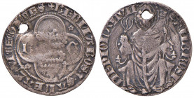 Barnabò e Galeazzo II Visconti (1355-1378) - Grosso da 2 Soldi - MIR 102/1 C 2,34 grammi. Bucato.
BB