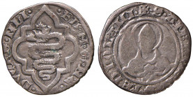 Bianca Maria Visconti e Galeazzo Maria Sforza (1466-1468) - Soldo - MIR 195 R 1,40 grammi.
qBB/BB