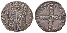 Emanuele Filiberto - Duca (1553-1580) - Soldo 1563 primo tipo - MIR 533 R 1,03 grammi.
BB+