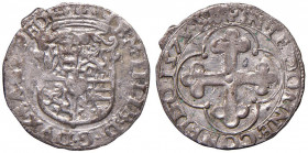 Emanuele Filiberto - Duca (1553-1580) - Soldo 1575 secondo tipo - MIR 534 var manca RR 1,60 grammi. Sotto lo scudo al dritto senza simbolo di zecca. O...