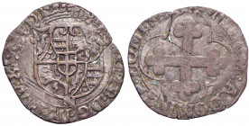 Emanuele Filiberto - Duca (1553-1580) - Soldo secondo tipo (Nizza) - MIR 534 NC 1,47 grammi. Frattura del tondello.
qBB