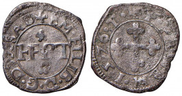 Emanuele Filiberto - Duca (1553-1580) - Quarto di grosso 1576 primo tipo (Bourg) - MIR 539 h NC 0,83 grammi.
BB+