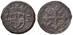 Emanuele Filiberto - Duca (1553-1580) - Mezzo quarto di soldo primo tipo - MIR 555 R 0,68 grammi.
BB