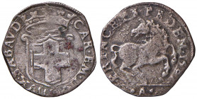 Carlo Emanuele I (1580-1630) - Cavallotto 1587 primo tipo (Aosta) - MIR 656 b R 2,56 grammi.
BB