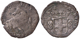 Carlo Emanuele I (1580-1630) - Cavallotto 1612 terzo tipo - MIR 658 b NC 2,12 grammi.
BB