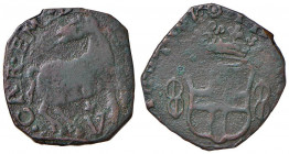 Carlo Emanuele I (1580-1630) - Cavallotto 1628 terzo tipo (Vercelli) - MIR 658 i NC 2,45 grammi. Ossidazioni verdi.
qBB