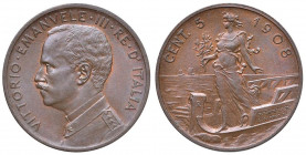Vittorio Emanuele III (1900-1943) - 5 Centesimi 1908 - Gig. 257 R
FDC