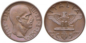 Vittorio Emanuele III (1900-1943) - 5 Centesimi 1936 - Gig. 284 NC
FDC