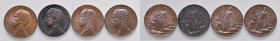 Vittorio Emanuele III (1900-1943) - 2 Centesimi 1909,1910,1911,1915 - Gig. 299-300-301-304 C Il 2 Centesimi 1910 è qBB e le altre 3 monete sono qFDC....