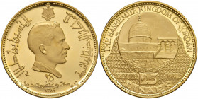 Giordania - Hussein II (1952-1999) - 25 Dinars 1969 - KM 27 R Tiratura di soli 1000 pezzi. 69,11 grammi. Insignificanti minimi contatti.
PROOF