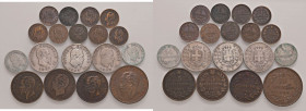 Vittorio Emanuele II - Lotto composto da 18 monete - 
Come da foto.