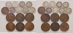 Umberto I - Lotto composto da 15 monete - 
Come da foto.