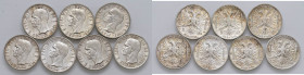 Vittorio Emanuele III - Lotto composto da 7 monete - 7 pezzi da 5 Lek 1939.
Come da foto.
