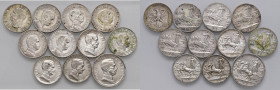 Vittorio Emanuele III - Lotto composto da 11 monete - 
Come da foto.