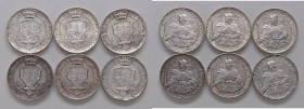 San Marino - Lotto composto da 6 monete - 
Come da foto.