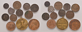 Italia ed estero - Lotto composto da 12 monete/medaglie - Da segnalare un bolognino di Urbano V e 5 centesimi 1867 di Vittorio Emanuele II.
Come da f...