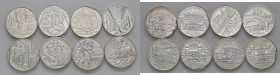 Estero - Lotto composto da 8 monete - 8 pezzi da 10 Euro in argento.
Come da foto.