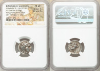 MACEDONIAN KINGDOM. Alexander III the Great (336-323 BC). AR drachm (16mm, 4.23 gm, 1h). NGC Choice VF 5/5 - 4/5. Late lifetime-early posthumous issue...