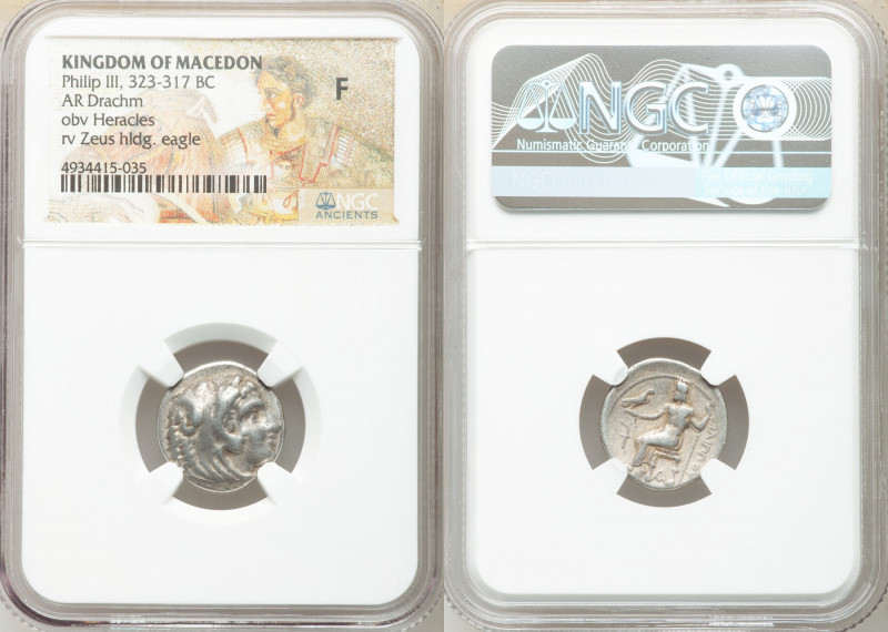 MACEDONIAN KINGDOM. Philip III Arrhidaeus (323-317 BC). AR drachm (22mm, 1h). NG...
