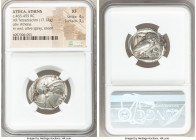 ATTICA. Athens. Ca. 465-455 BC. AR tetradrachm (23mm, 17.12 gm, 6h). NGC XF 4/5 - 3/5. Head of Athena right, wearing earring and crested Attic helmet ...
