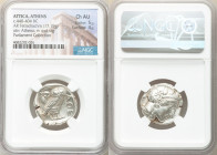 ATTICA. Athens. Ca. 440-404 BC. AR tetradrachm (23mm, 17.19 gm, 1h). NGC Choice AU 5/5 - 4/5. Mid-mass coinage issue. Head of Athena right, wearing ea...