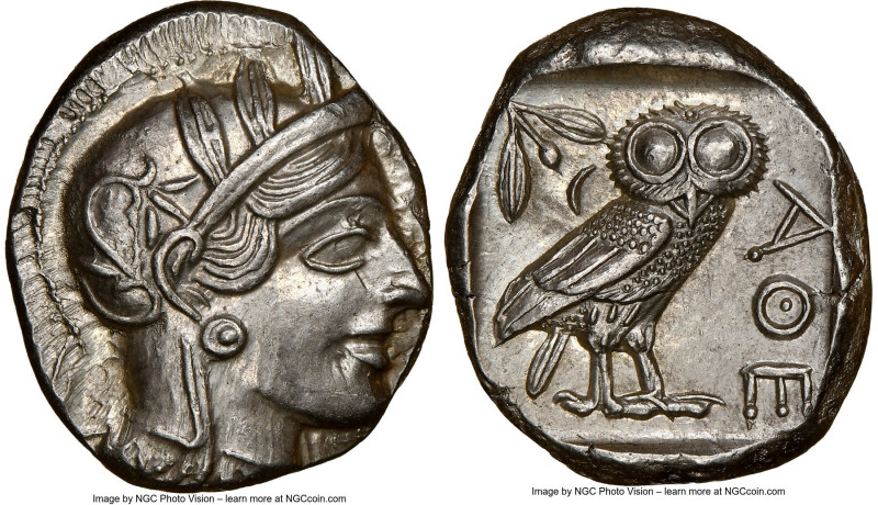 ATTICA. Athens. Ca. 440-404 BC. AR tetradrachm (24mm, 17.21 gm, 1h). NGC Choice ...
